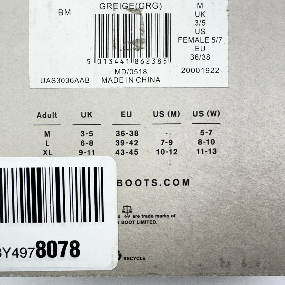 Hunter Boot Socks Greige Size Medium Grey Beige
